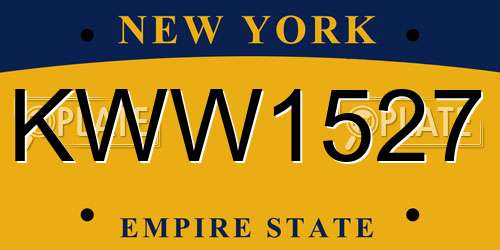 KWW1527 New York License Plate