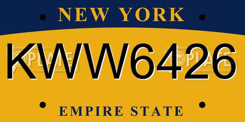 KWW6426 New York License Plate