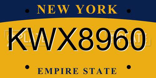 KWX8960 New York License Plate