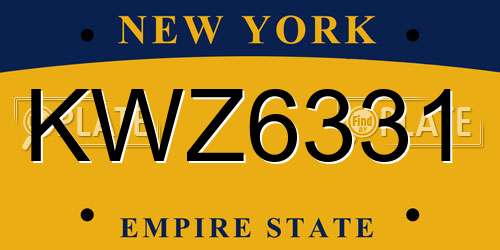 KWZ6331 New York License Plate