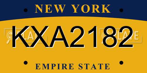 KXA2182 New York License Plate