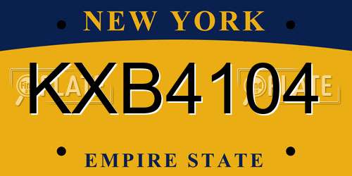 KXB4104 New York License Plate