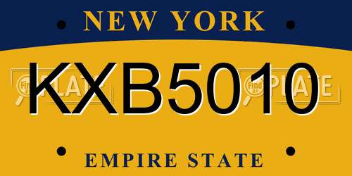KXB5010 New York License Plate