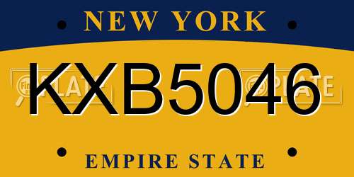 KXB5046 New York License Plate