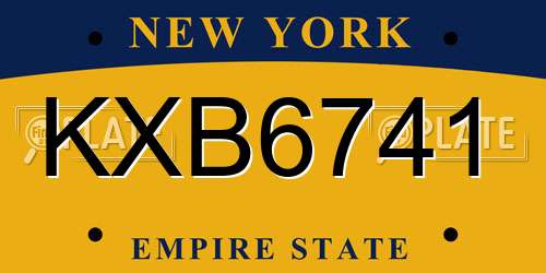 KXB6741 New York License Plate
