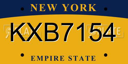 KXB7154 New York License Plate