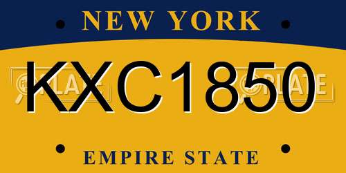 KXC1850 New York License Plate