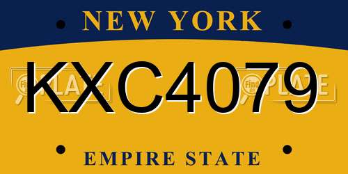 KXC4079 New York License Plate