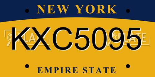 KXC5095 New York License Plate
