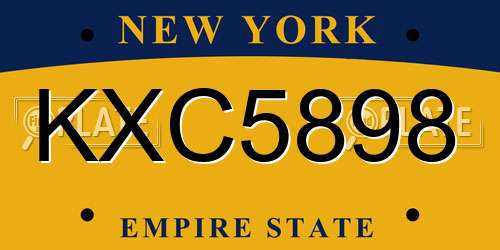 KXC5898 New York License Plate