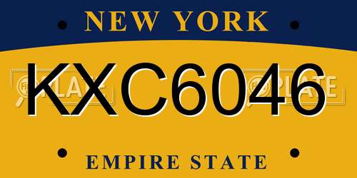 KXC6046 New York License Plate
