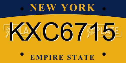 KXC6715 New York License Plate