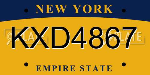 KXD4867 New York License Plate