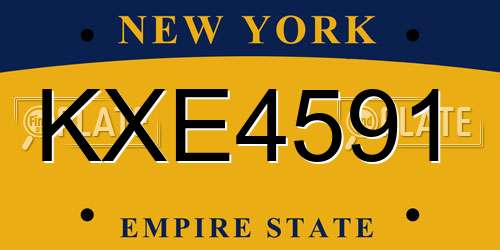 KXE4591 New York License Plate