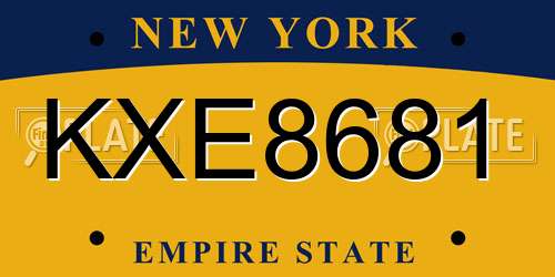 KXE8681 New York License Plate