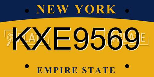 KXE9569 New York License Plate