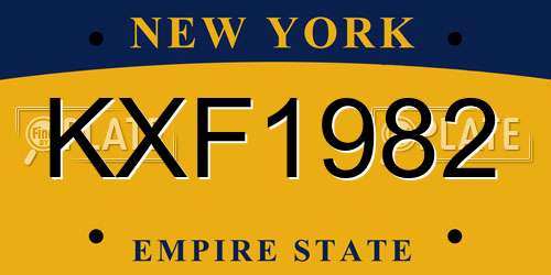 KXF1982 New York License Plate