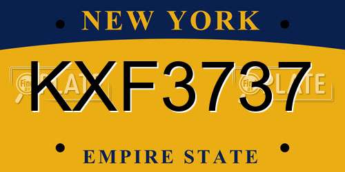 KXF3737 New York License Plate