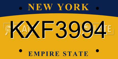 KXF3994 New York License Plate
