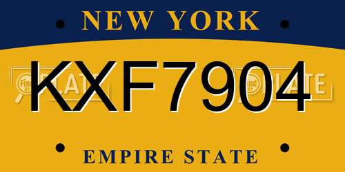 KXF7904 New York License Plate