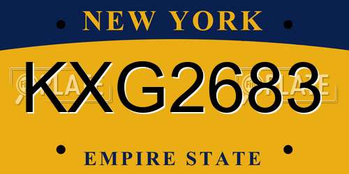 KXG2683 New York License Plate
