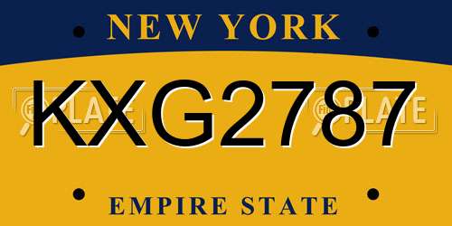 KXG2787 New York License Plate
