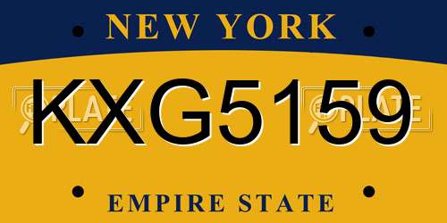 KXG5159 New York License Plate