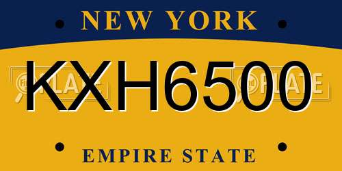 KXH6500 New York License Plate