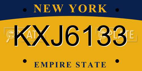 KXJ6133 New York License Plate
