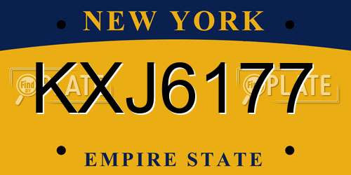 KXJ6177 New York License Plate