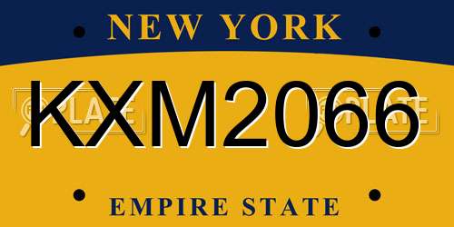 KXM2066 New York License Plate