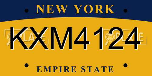 KXM4124 New York License Plate
