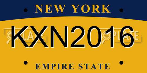 KXN2016 New York License Plate