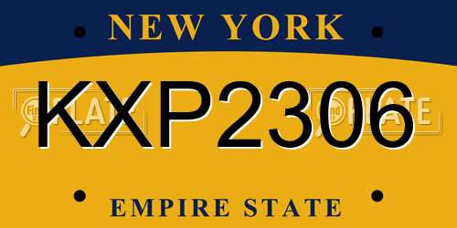 KXP2306 New York License Plate