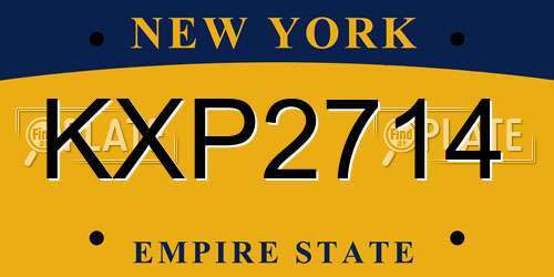KXP2714 New York License Plate