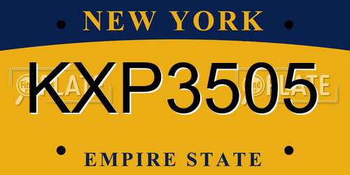 KXP3505 New York License Plate