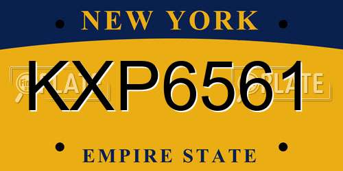 KXP6561 New York License Plate