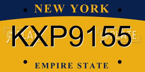 KXP9155 New York License Plate