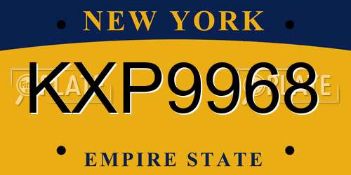 KXP9968 New York License Plate