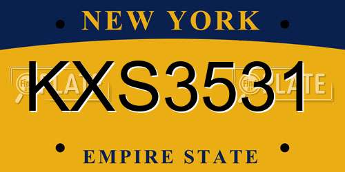 KXS3531 New York License Plate