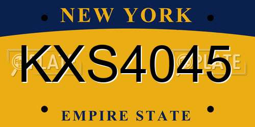 KXS4045 New York License Plate