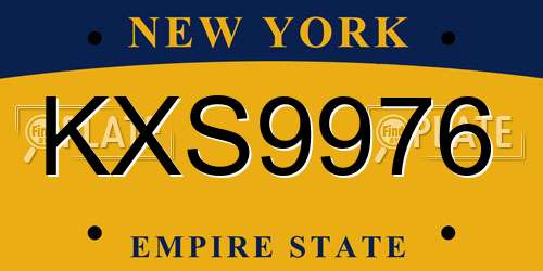 KXS9976 New York License Plate