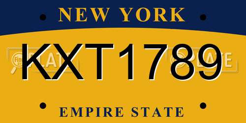 KXT1789 New York License Plate