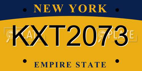 KXT2073 New York License Plate