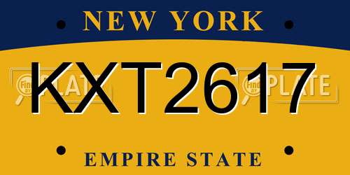 KXT2617 New York License Plate