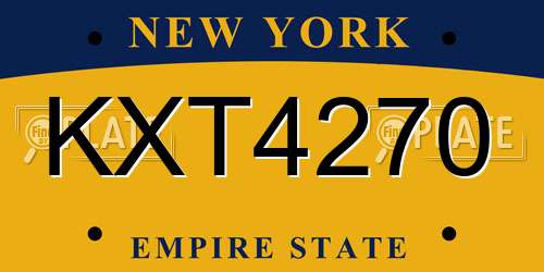 KXT4270 New York License Plate