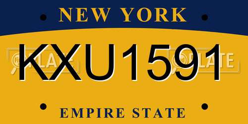 KXU1591 New York License Plate