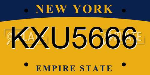 KXU5666 New York License Plate