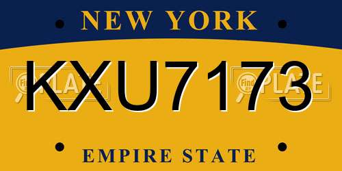 KXU7173 New York License Plate