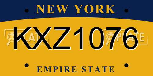 KXZ1076 New York License Plate